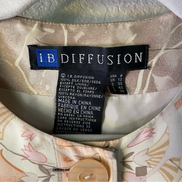 IB Diffusion Womens Vintage 100% Silk Floral Tunic 8 - Picture 3 of 9